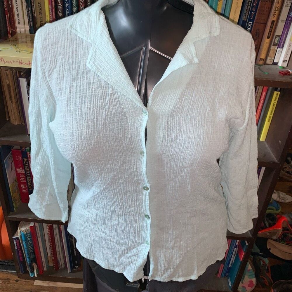 Eileen Fisher merino wool luxe lightweight petite M open cardigan